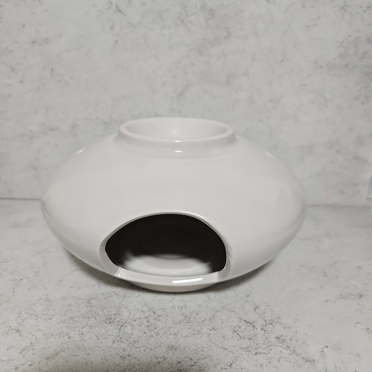 Minimalist Large Oval Ceramic Wax Melter - Grey